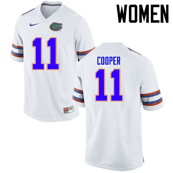 NCAA Florida Gators Riley Cooper Women's #11 Nike White Stitched Authentic College Football Jersey VIP4364EV